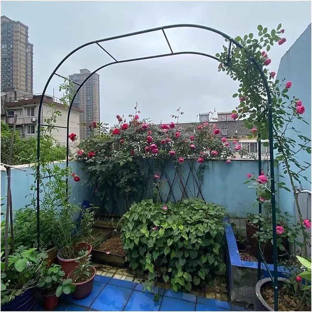 Arche de jardin en métal treillis pergola finition noire
