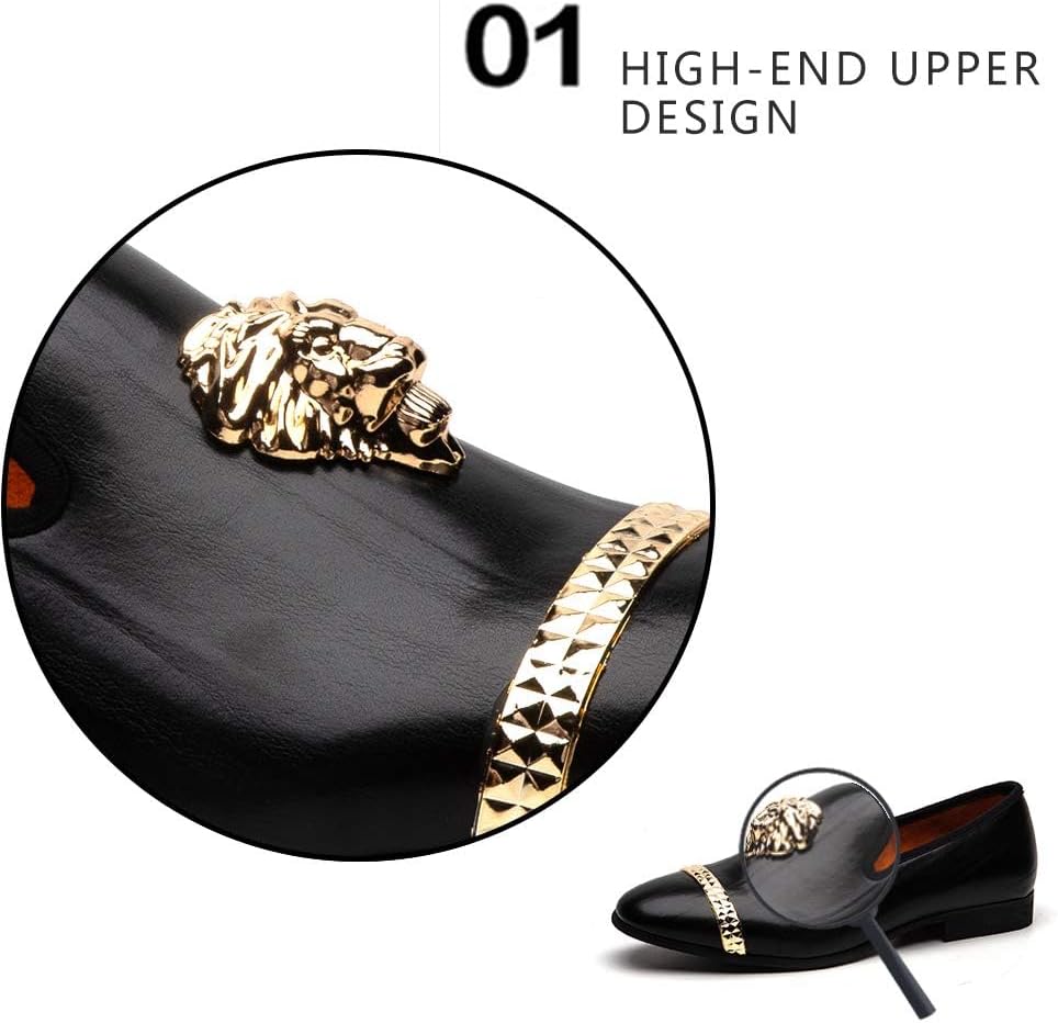 Meijiana Black Leather Loafers for Men - Breathable, Flexible Slip On Mens Shoes - Perfect Party, Wedding, Birthday Mens Dress Shoes - Comfortable Rubber Sole Shoes for Men - Image 4