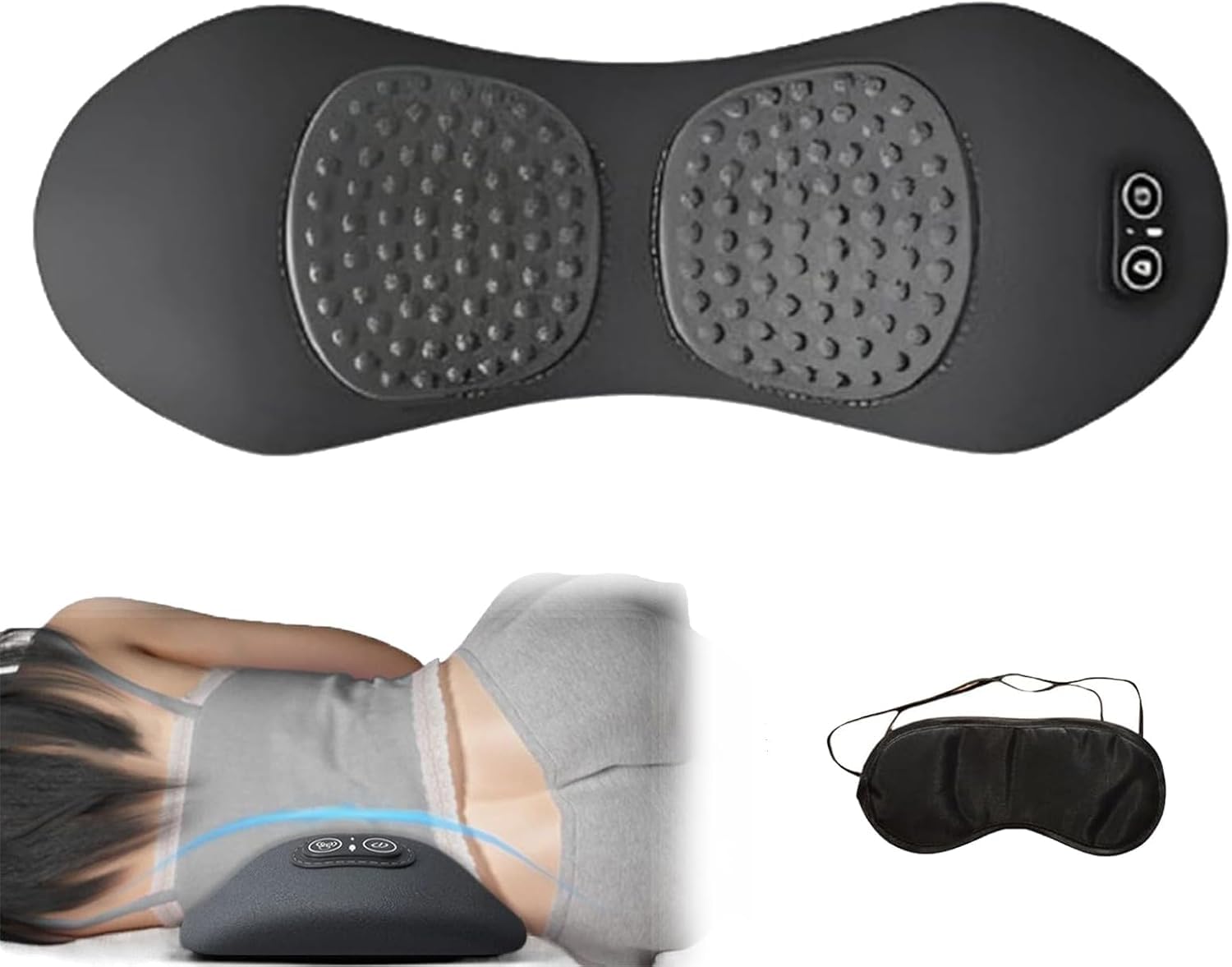 Homecores Rückenmassage 3 in 1 Rückenentlastung 3 in 1 Rückentherapie Massagegerät Rückentherapie mit Traktion Vibration und Wärme Leiser Betrieb Verspannungen lindern