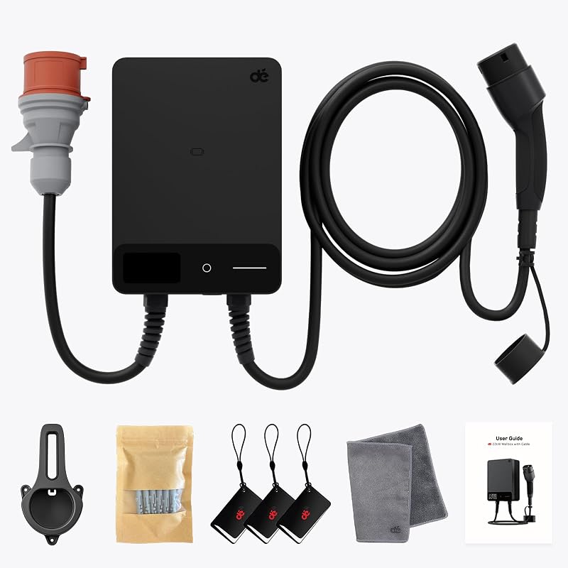 dé Type 2 Wallbox 22 kW 3 fázisú elektromos autó töltő RFID és applikációval