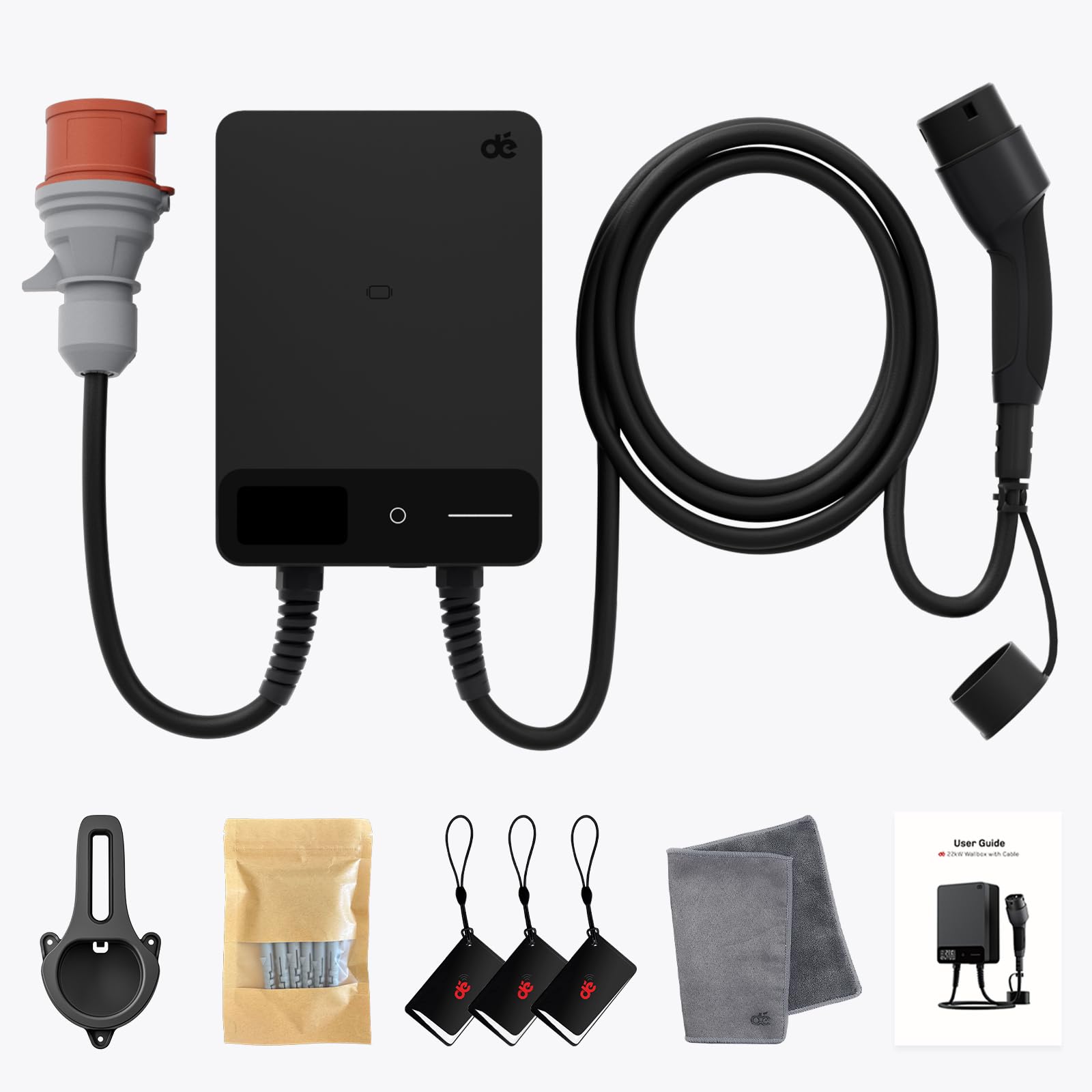 dé Estación de Carga Coche Electrico 22kW App [6-32A, Trifásico] Wallbox 22kW con Cable Tipo 2 7,5 m, RFID, Estación de Carga con RCD Tipo-B y Protección ip54 para Model Y/3 y Otros BEV/PHEV — view 8