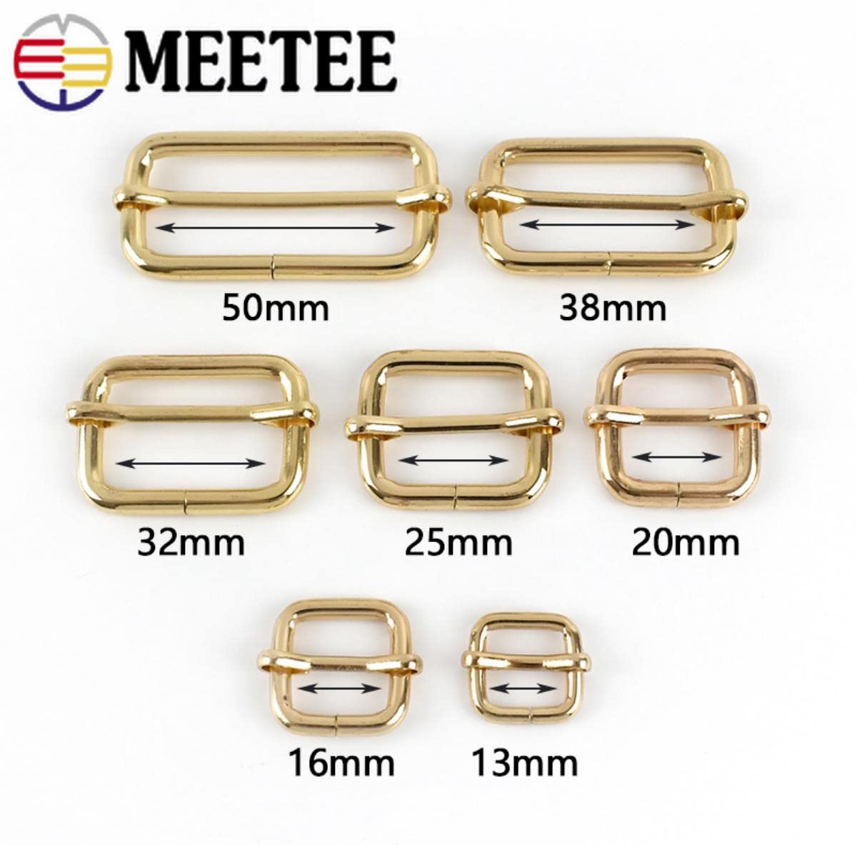 10/20 piezas 16-50 mm diapositivas de metal tri-glides hebillas de pasador de rodillo correa de bolso ajustador deslizante hebilla de cinturón bolsa de bricolaje accesorios de ropa-32 mm-20 pie
