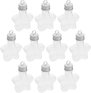 LIOOBO 透明キャンディボトル 星形吊り下げ装飾 50ml 10個セット クリスマスツリー用パーティーボックス 飾り付け用キャンディ保存瓶