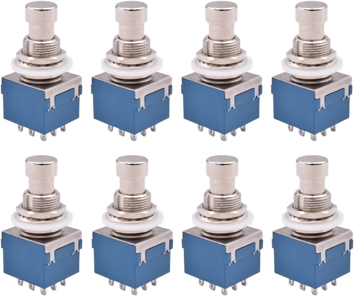 8pcs 9Pin Guitar Effect Pedal Push Button 3PDT Footswitch