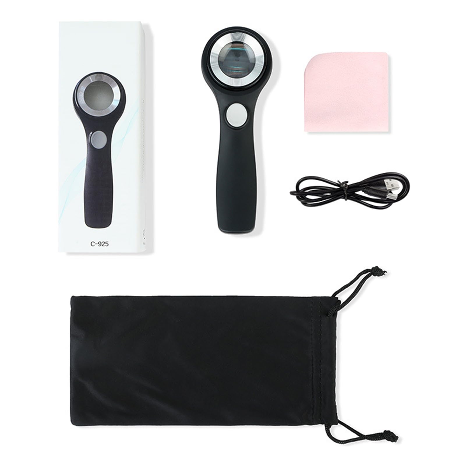 40X Handheld Magnifier Brightness Adjustable Magnifier Glass Double Glass Lens Loupe for Stamp Coin Jewelry Inspection Reading