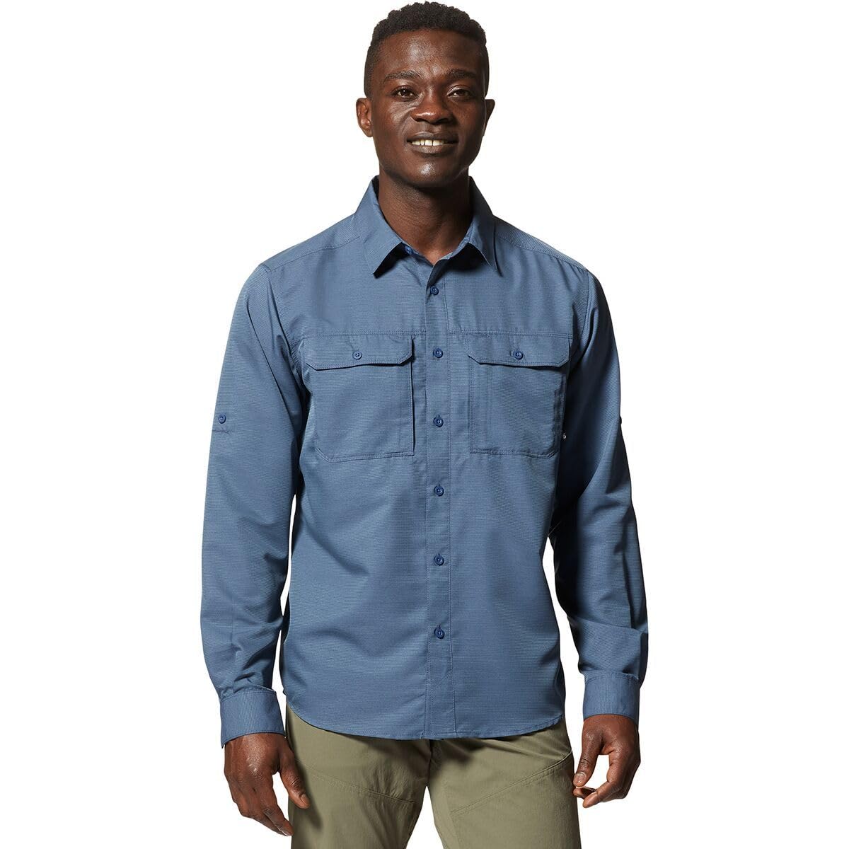 Mountain Hardwear Mens Canyon Long Sleeve Shirt, Zinc, Medium