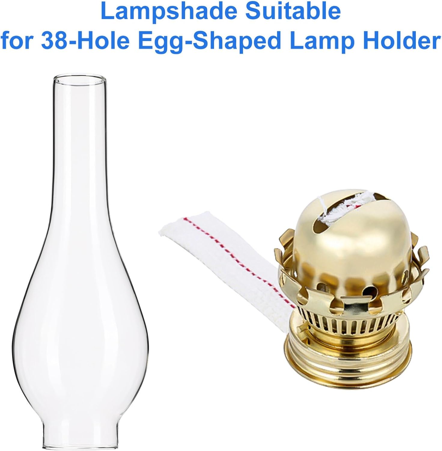 Sewroro Oil Lamp Chimney, Vintage Glass Chimney Shade Antique Clear Kerosene Hurricane Lamp Globe Shades Replacement Oil Lantern Shade Cover for Home