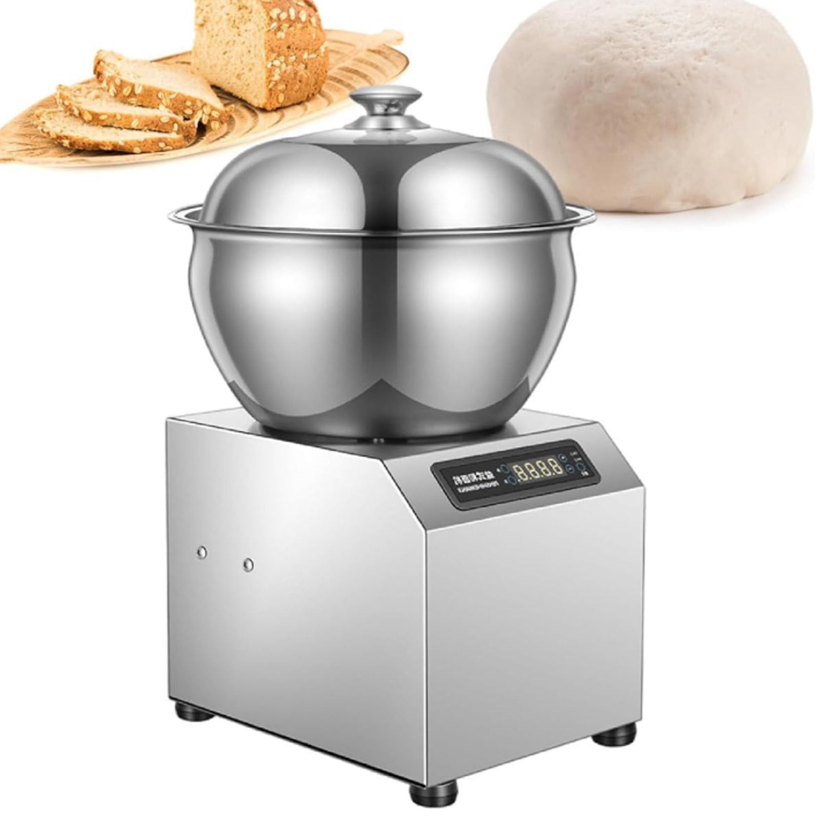 Impastatrice a spirale commerciale, impastatrice a spirale elettrica da 1400 giri/min con doppia rotazione, macchina per impastare resistente per panetteria, ristorante, impasto per pane 8KG/17.6LBS