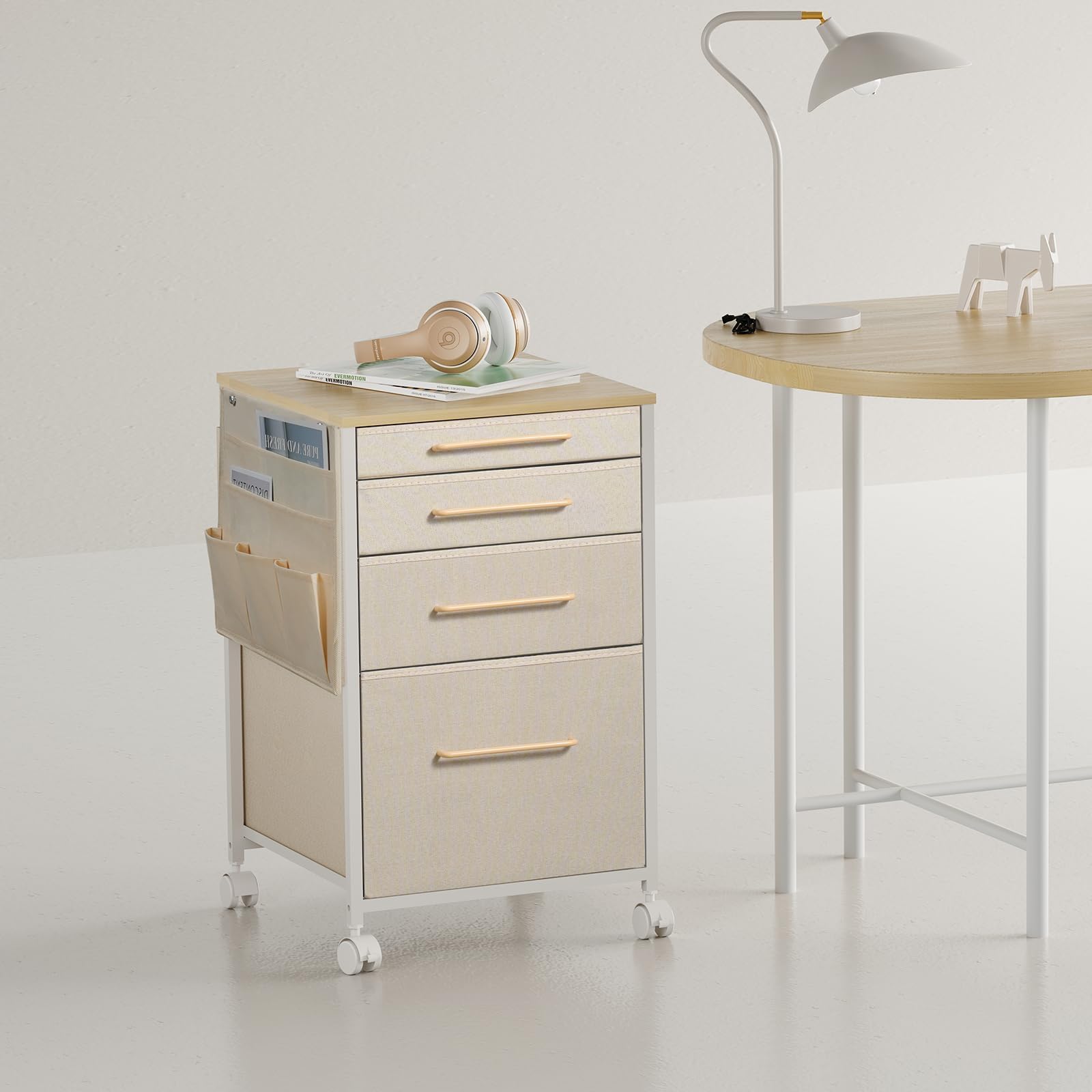 Amazon.co.jp: デスクワゴン キャビネット サイドチェスト オフィス