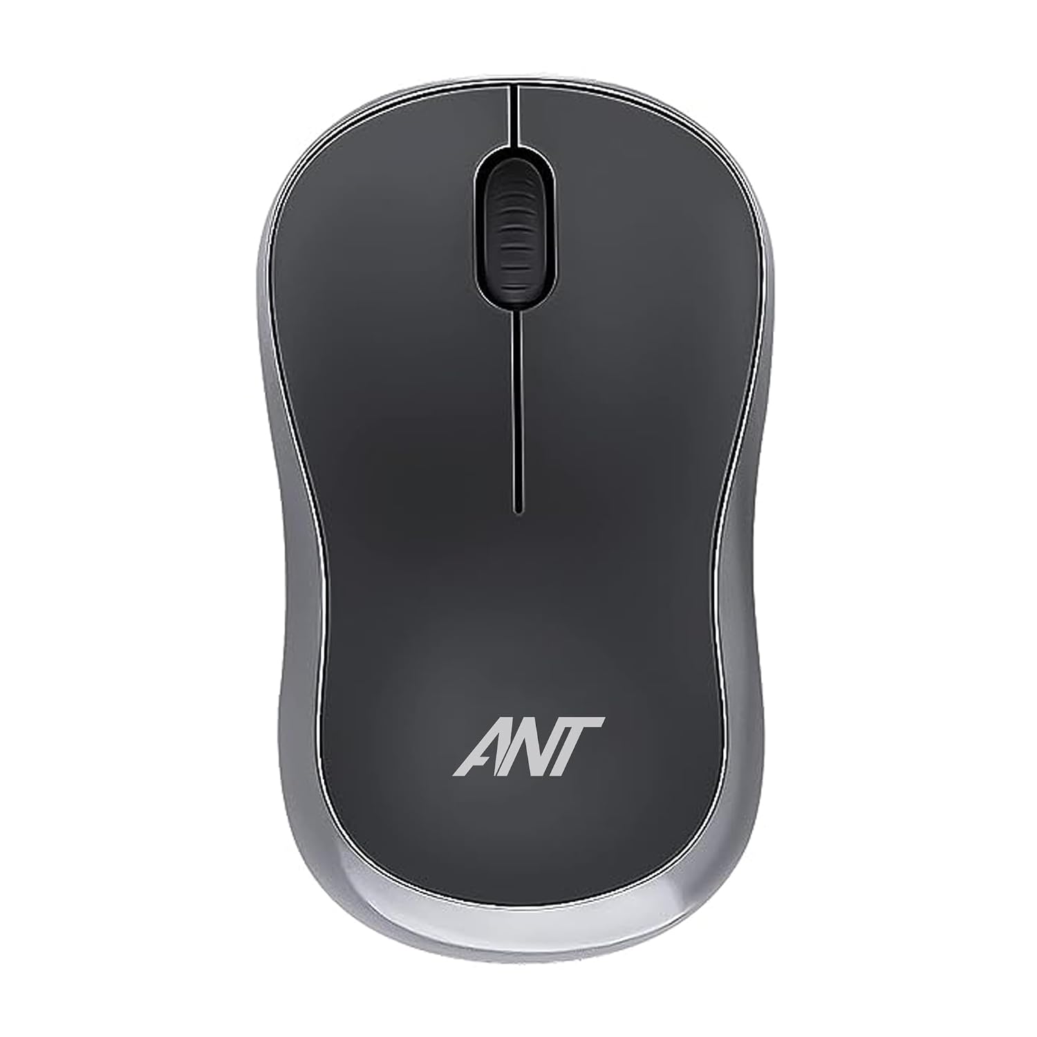 Ant Optical Mouse 03, 1000 DPI Wireless Mouse, Black and Silver