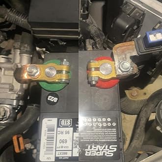 Ampper Brass Battery Terminal Connectors, Top Post Battery Terminals Connector Battery Cable Ends for Marine Car Boat RV Vehicles (1 Pair)