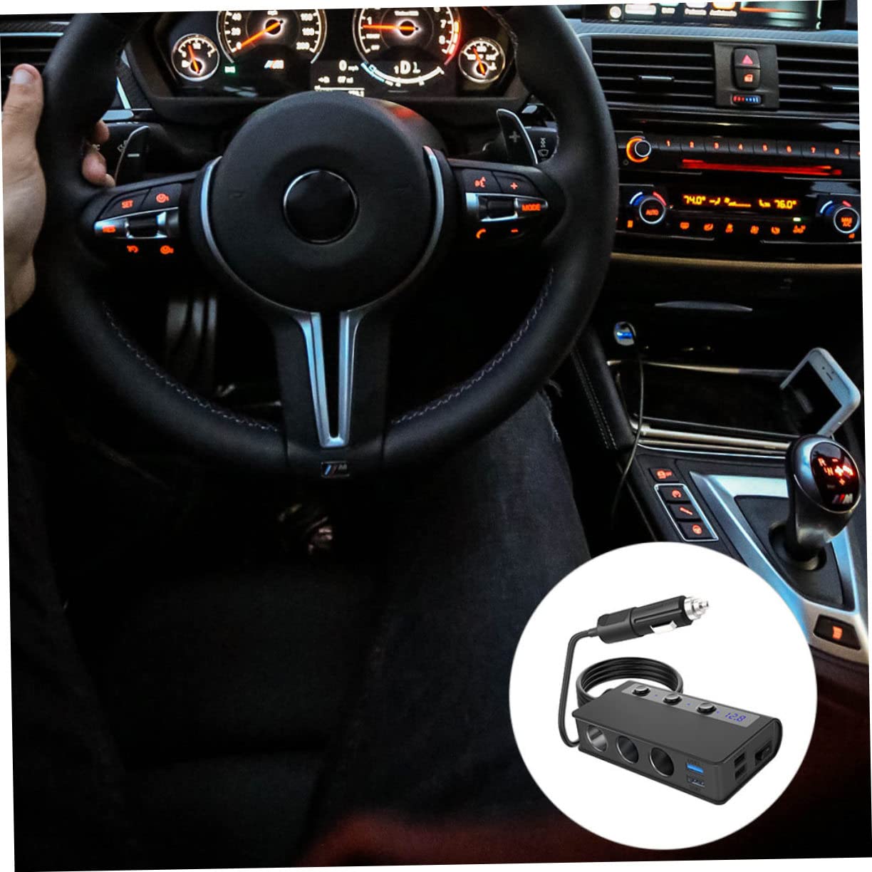 DOITOOL 180w Cargador De Coche Puertos USB y Adaptadores De Mechero Distribuidor De Energía para Dispositivos Móviles Cámaras