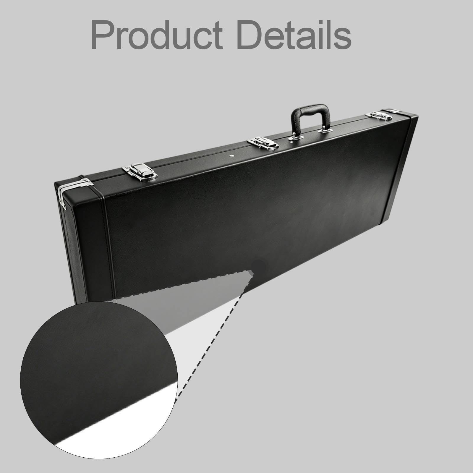 Generic Custodia Rigida per Chitarra Elettrica, Resistente, con Scomparto Accessori.