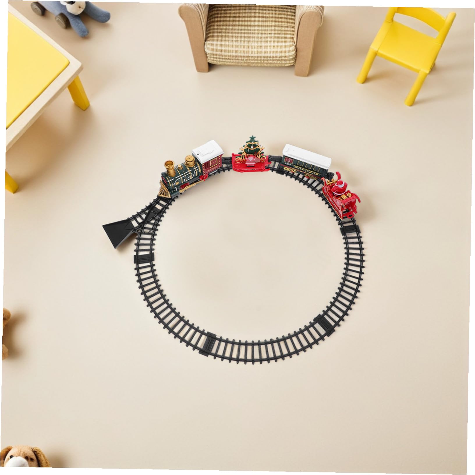 minkissy Trenino Giocattolo Elettrico con Binari per Natale di Trenino Batteria con Luci e Musica Decorazione Natalizia per Ragazzo Ragazza Ragazza Facile da Montare Sotto Albero