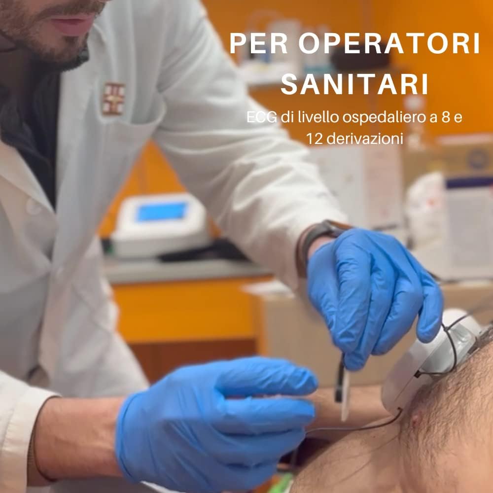 D-Heart ECG Portatile Professionale 8/12 Derivazioni | 60 Elettrodi Inclusi | Calcolo PR, QRS, | PDF Condivisibile | iOS/Android | Per Operatori Sanitari e Pazienti