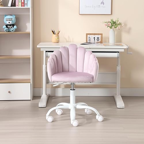 Miniatura 3 de HEAH-YO Juego de 1 silla giratoria para niños, silla de escritorio ajustable para niños con reposabrazos y respaldo, bonita silla de estudio para