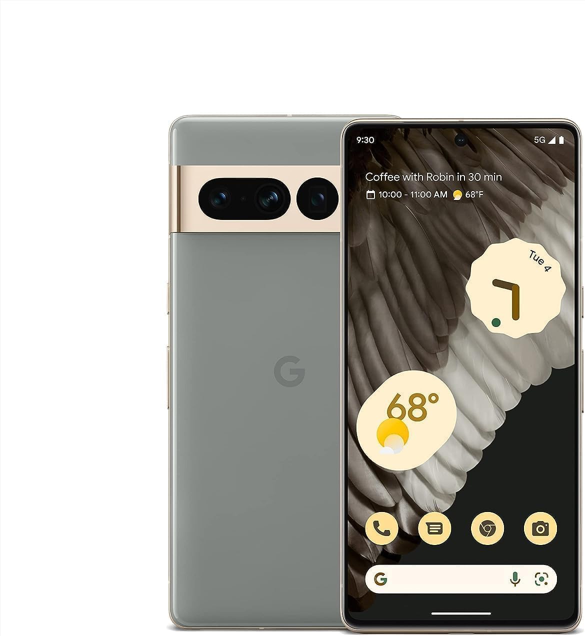 Google Pixel 7 Pro - 5G Android Phone - Unlocked Smartphone with Telephoto Lens, Wide Angle Lens, and 24-Hour Battery - 128GB - Hazel