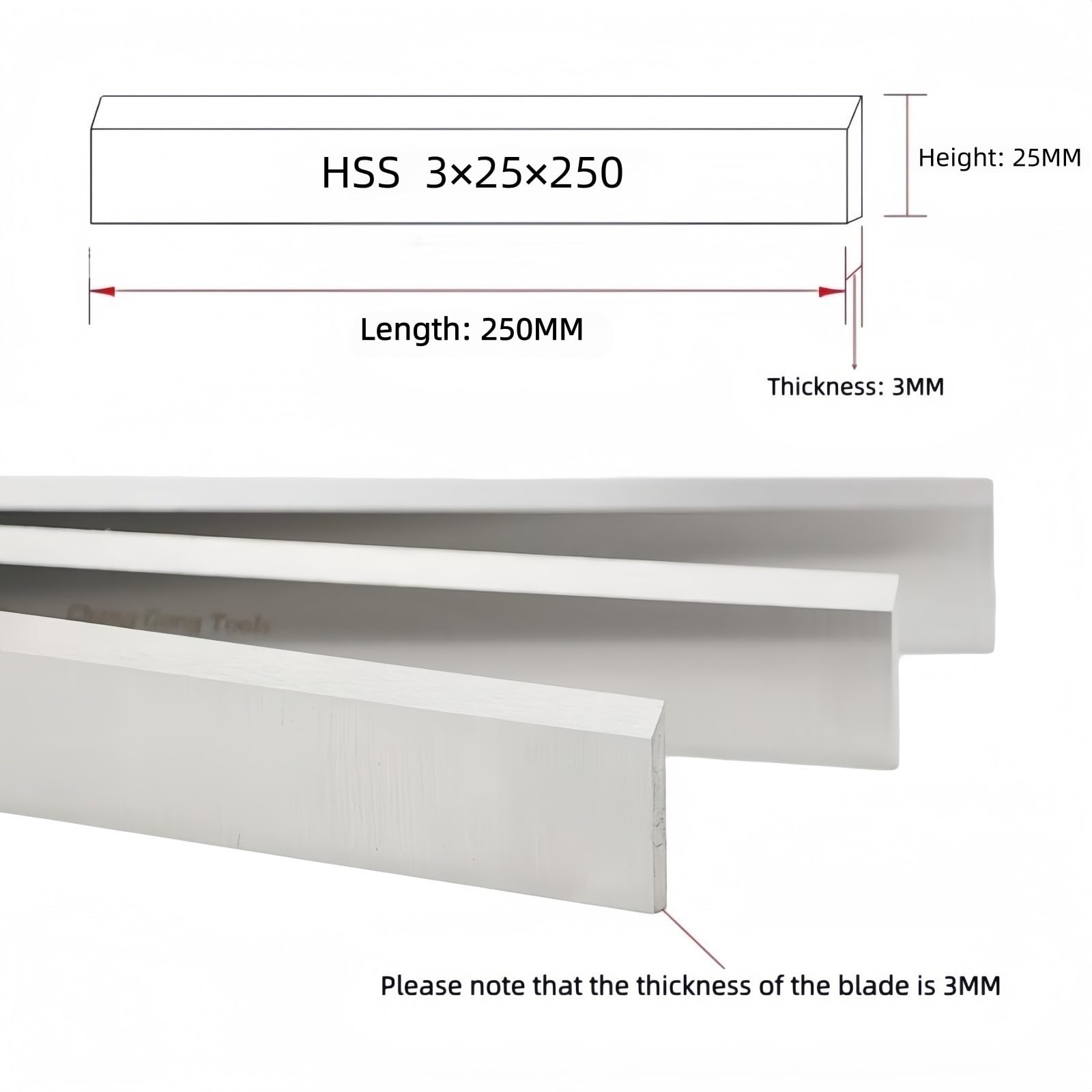 Cuchillas Cepillo HSS – 3×25×250mm Acero Rápido Para Cepillo Eléctrico – Cuchillas De Repuesto Para Cepillo De Espesor – 3 Pieza