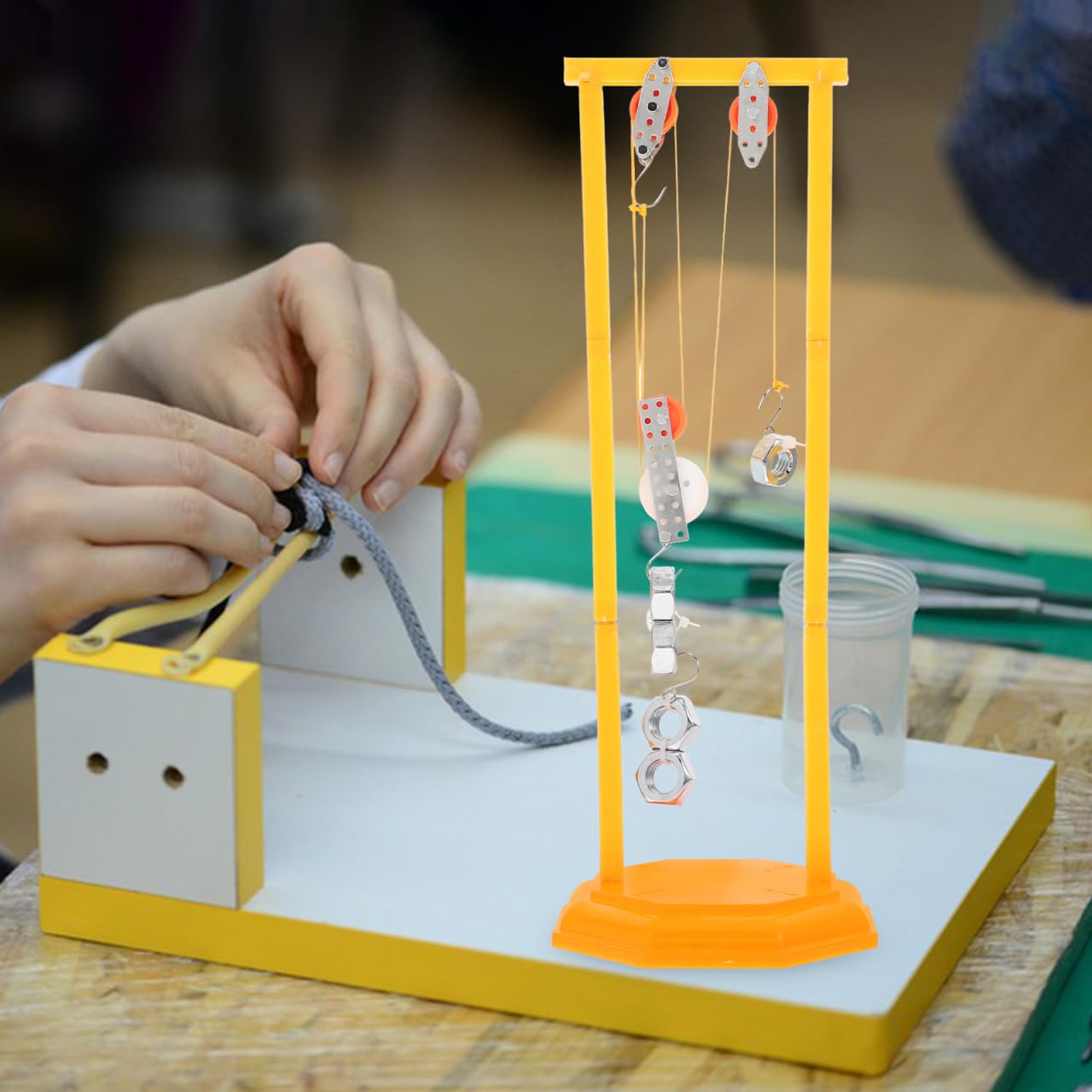 Ciieeo Educational Pulley System Kit with Gears Stem Building Toy for Kids Physics Science Experiment Set Diy Engineering Mechanic Toy for School Projects - Image 2