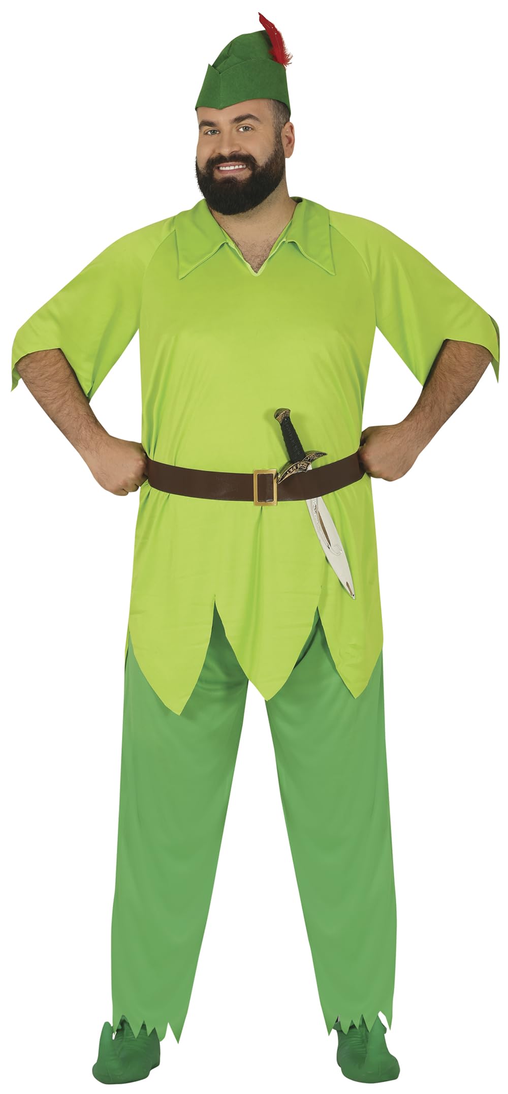FIESTAS GUIRCA | Costume de Archer Adulte - Chemise, Ceinture, Chapeau et Pantalon - Costumes de Contes et Fées, Journée du Livre, Halloween et Carnaval - Idéal pour Hommes