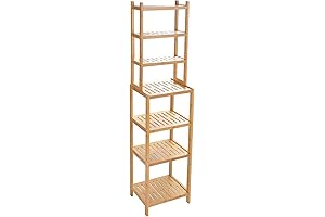 Natural 7-Tier Bamboo Wicker Shelving Unit
