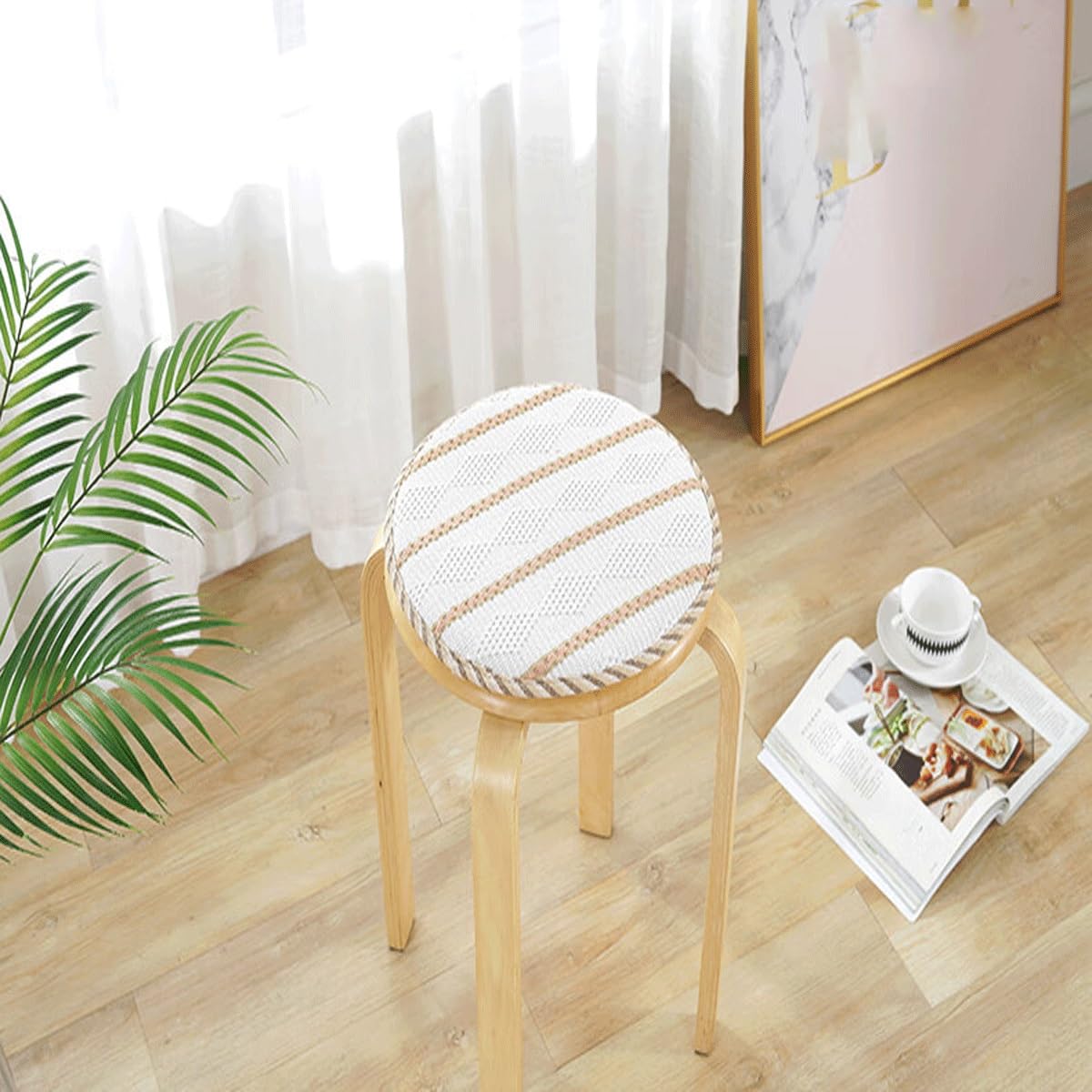 Galette De Chaise Ronde 40 Cm Avec Attaches, Coussin Pour Chaises De Cuisine Lavable, Galette De Galette De Chaise Ronde 40 Cm Avec Attaches, Coussin Pour Chaises De Cuisine Lavable, Galette De