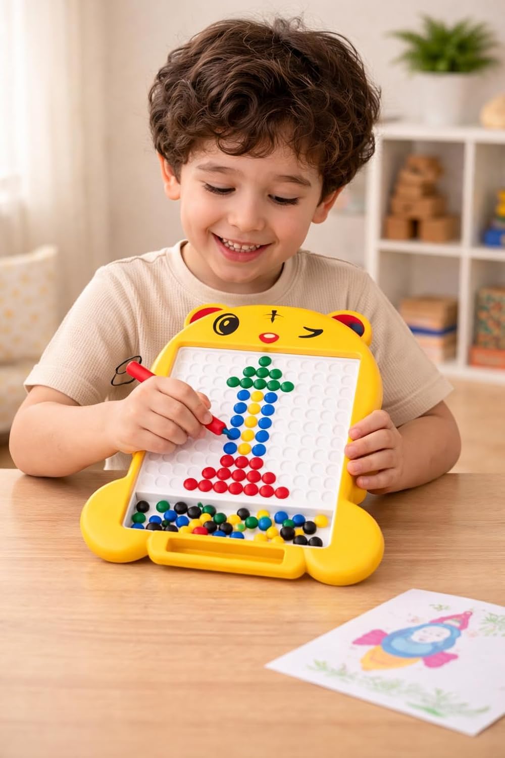 Magnetic Drawing Board – 80 Bead Magnetic Pen Board | Educational Activity Toy for Toddlers & Preschool Kids (3+ Years) — Amazon image 2