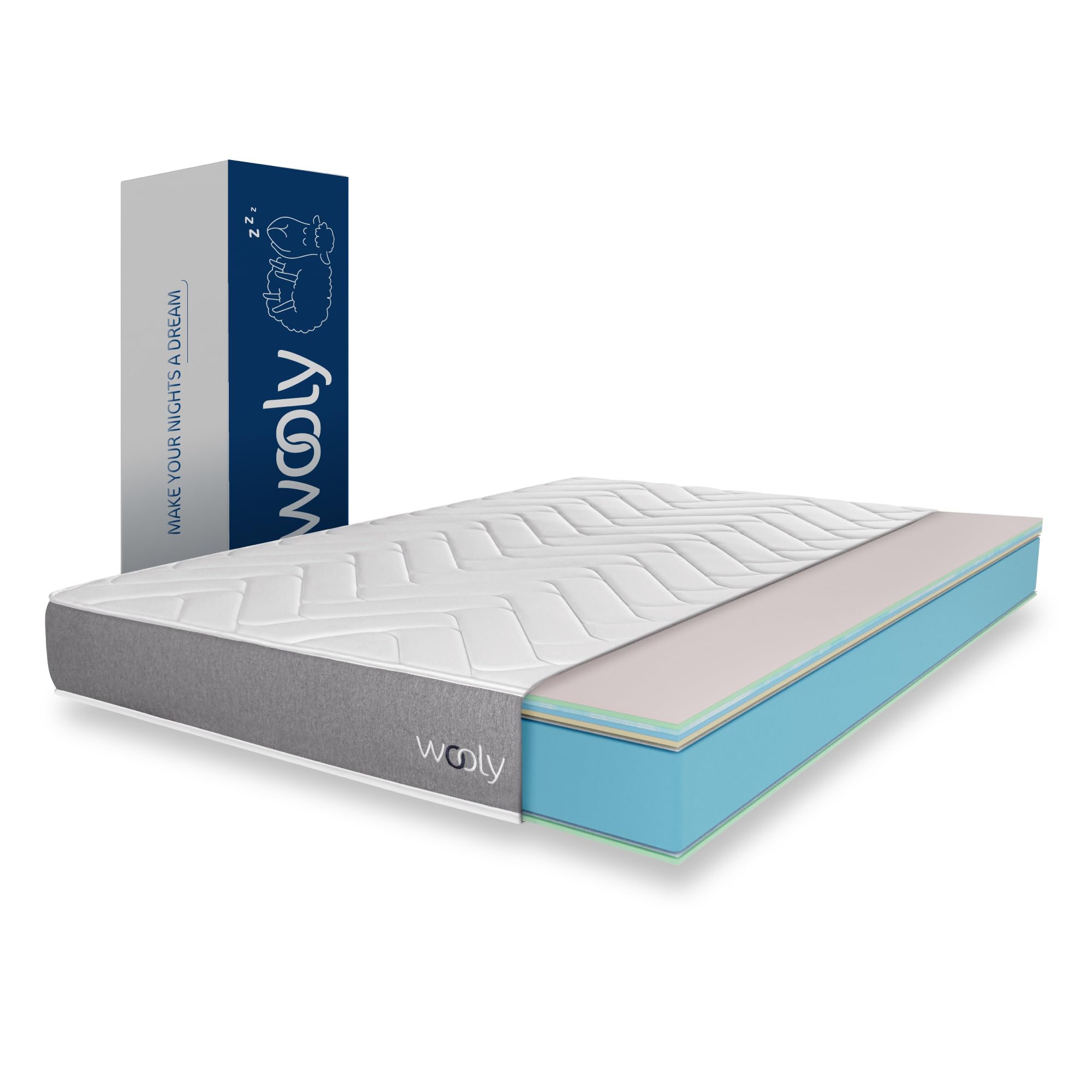 Wooly - One - Matelas 180x200 Mémoire de Forme - 21 cm