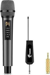 TONOR Wireless Microphone Wireless UHF Microphone Set for Karaoke 60 m Range, Wireless Handheld Microphone Dynamic with 6….