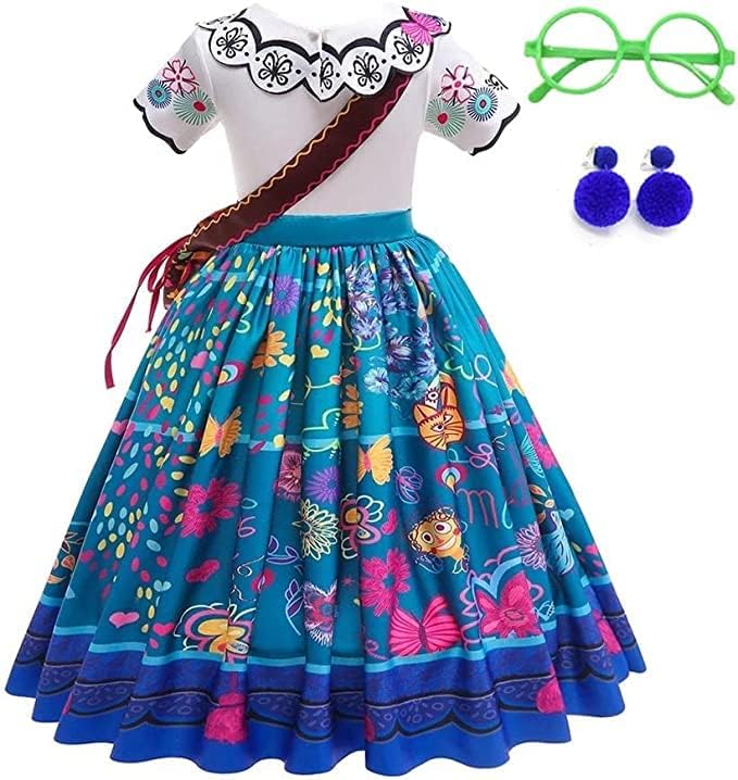 Miniatura 2 de HIONGOHI Vestido de Encanto Mirabel para niñas, disfraz de Isabela de dibujos animados de Halloween Cosplay para niños, vestido de princesa