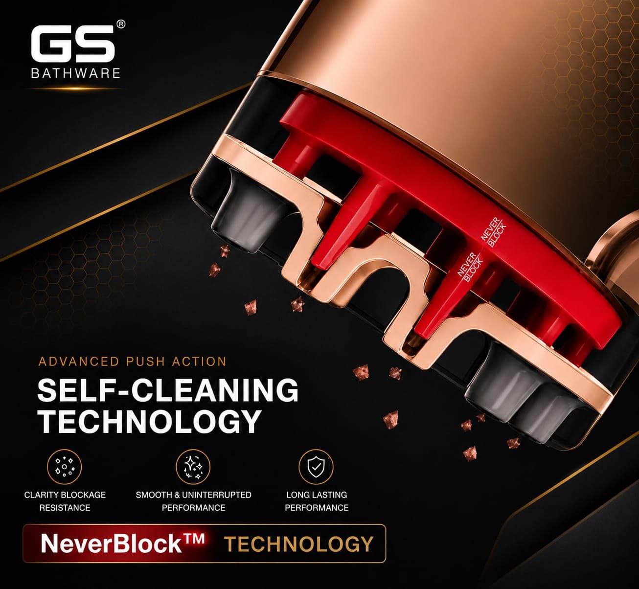 Rose Gold Self Cleaning Health Faucet - GS Bathware -6