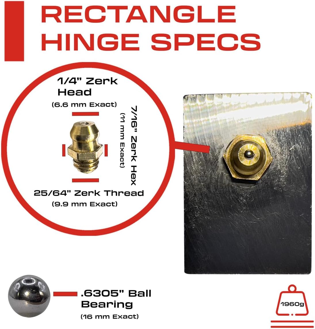 7” Inch Weldable Rectangle Hinges – Heavy Duty Gate Hinges – Weld On Hinges – Weld On Gate Hinges – Square Hinges Weld On - Ball Bearing Gate Hinge - Heavy Duty Weldable Hinges