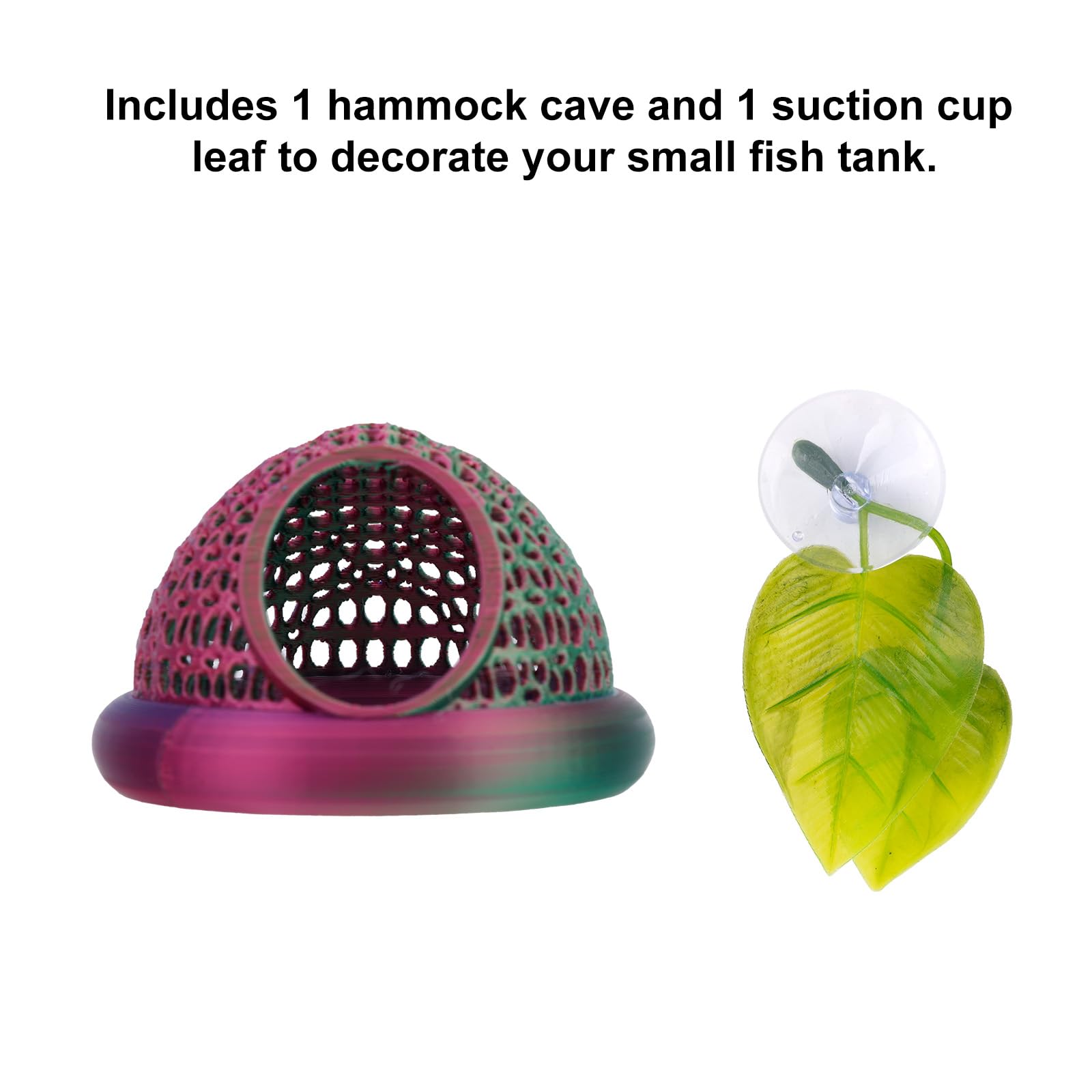 Penitue Betta Set Nascondiglio Galleggiante Acquario Foglie Anello Alimentazione Zona Riposo Accessori Decorativi