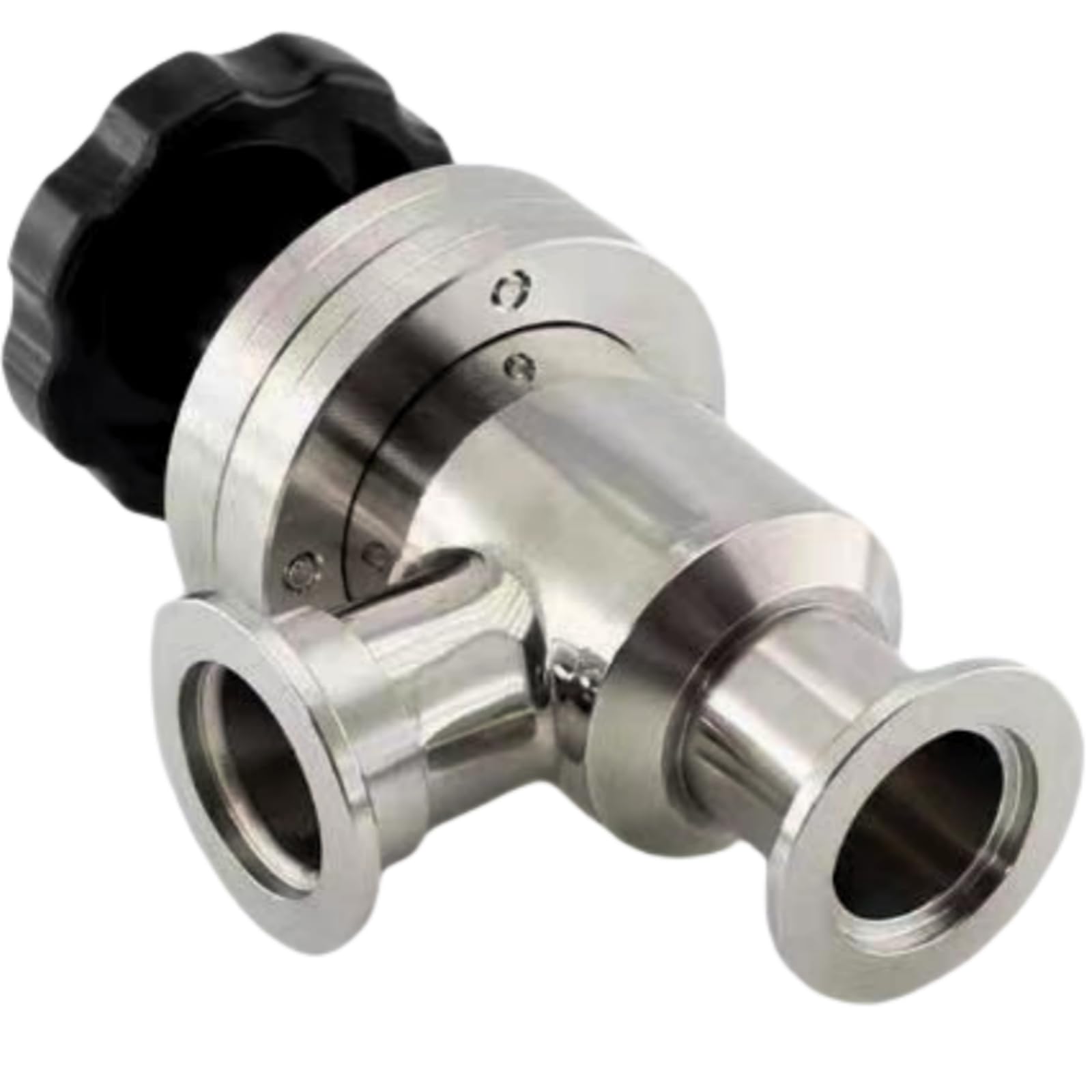 1 válvula aislante de fuelle de vacío de ángulo recto KF-40 de 90°, deflector de tres vías SS304 de alta conductancia, perfecto para uso industrial y de laboratorio y eficiente