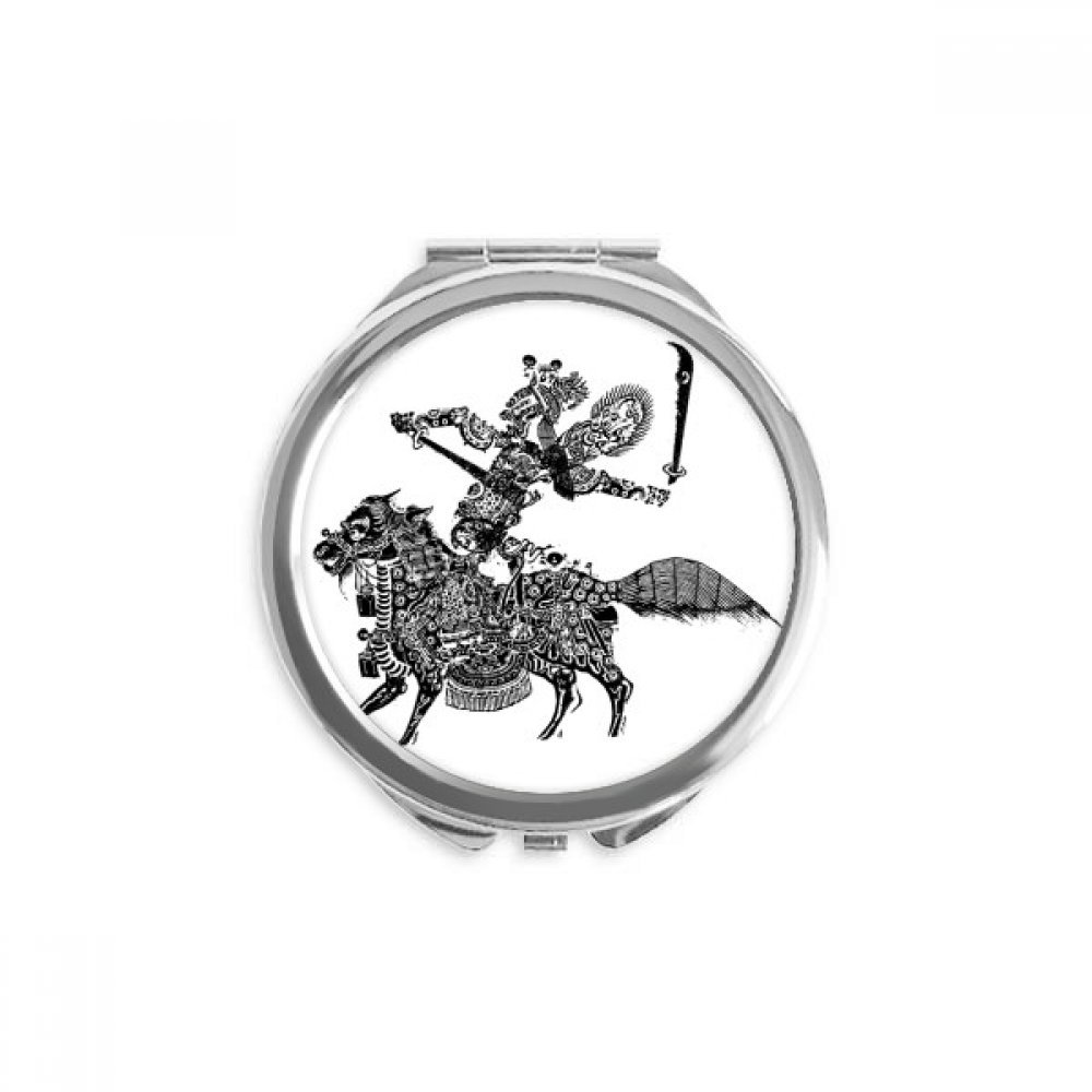 Espejo redondo de bolsillo con diseño de ópera china para retocar tu maquillaje donde quieras 5