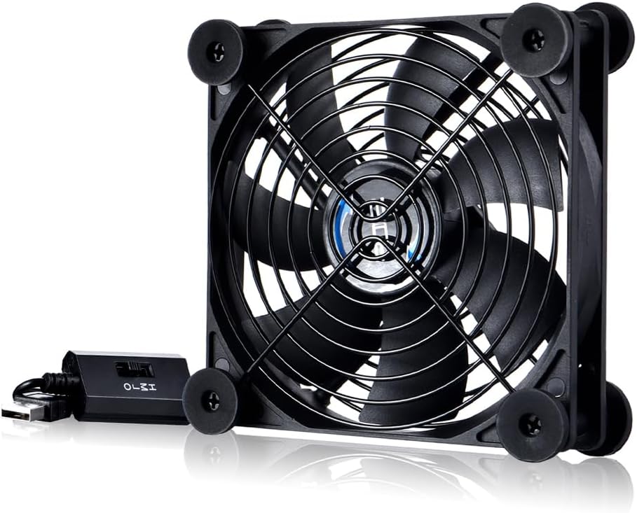 USB 120mm Quiet Fan, 5V USB Portable Cooling Fan for Flat Panel TV Receiver Router DVR PlayStation Xbox Computer Cabinet Cooler