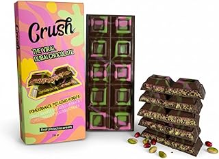 Crush Dubai Pistachio Pomegranate Chocolate Bar – 7 oz Luxury Gift, Filled with Toasted Katafi, Pomegranate Cream & Tahini, Inspired by the Classic Knafeh Dessert