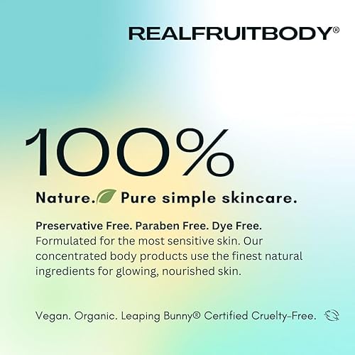 Miniatura 2 de Real Fruit Body Crema de mantequilla corporal batida de coco y mango de karité, 100% pura y natural, prensada en frío, certificada por conejo