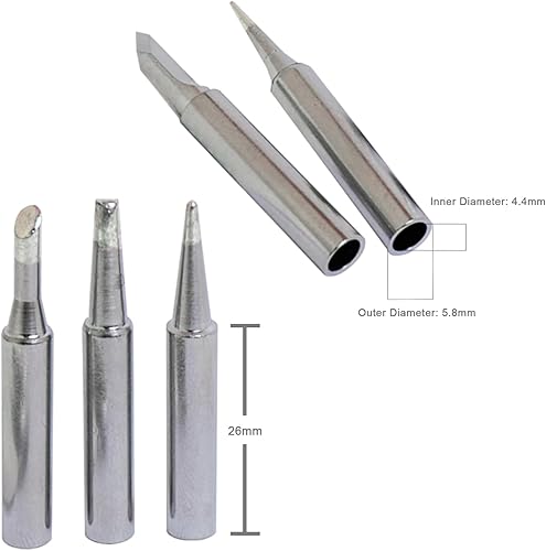 Miniatura 2 de Kaseamu 5pcs 2,952.8 ft puntas de soldador, puntas de soldadura premium para Hakko, Aoyue, Yihua, Vastar, Sywon, Atten, Quick, Ryobi, Tabiger,