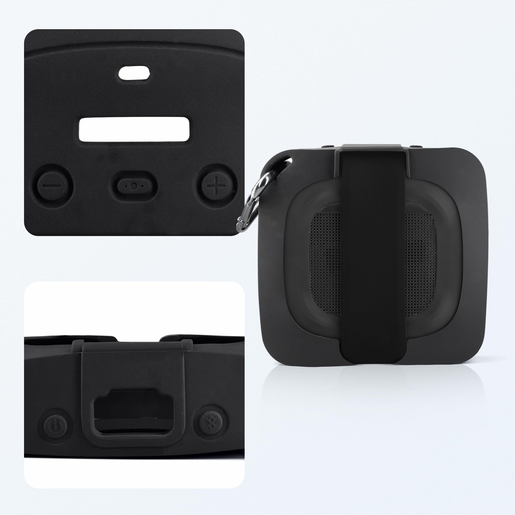 Custodia Rigida Per Altoparlante Bose, Custodia In Silicone E Custodia Da Trasporto Per Bose SoundLink Micro Altoparlante Portatile (nero - Foto 7