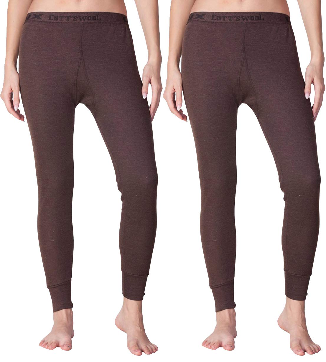 lux cott's wool Lux Cottswool Men's Brown Premium Thermal Lower/Trouser/Bottom/Pyjamas - Pack of 2 (#CW-Lower-90cm)-picture-29