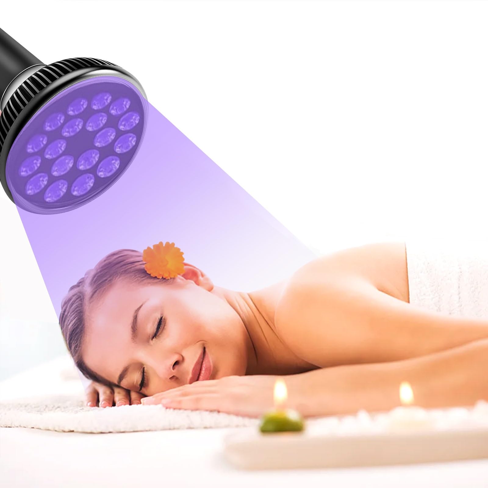54W E27 Lámpara de bronceado giratoria de 180 °, lámpara solar de 18 Leds, lámpara solar UV con máscara de ojos para piel de bronce antiguo
