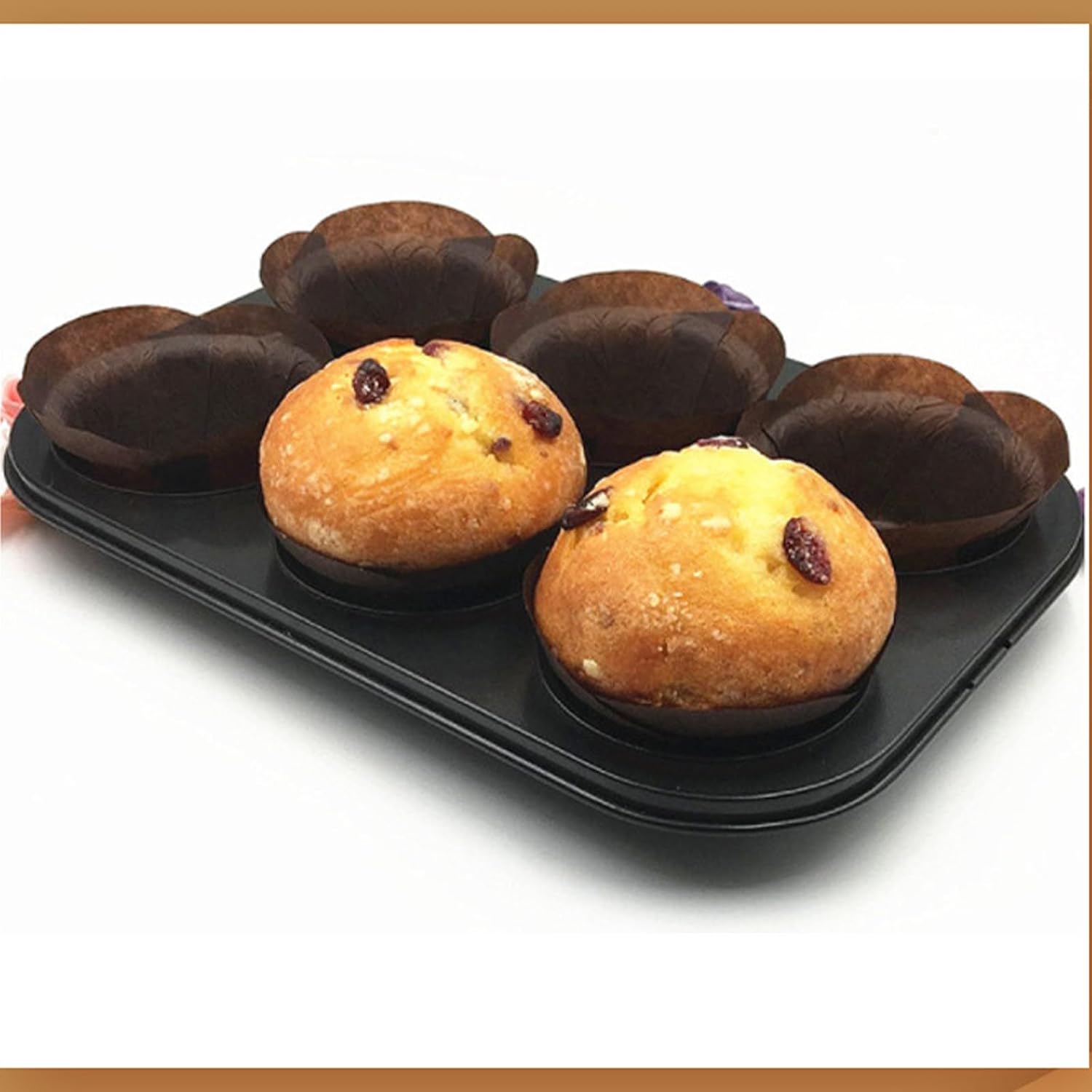100 PCS Cupcake Liners Baking Muffin Paper Cups for Home Baker Wedding Birthday Dark Brown image 4