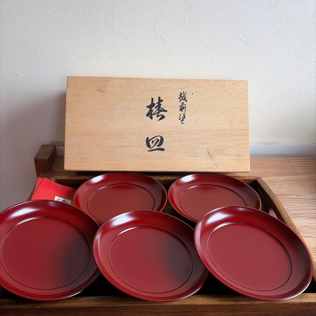 Amazon.co.jp: 越前漆 椿皿 5枚セット : ホーム＆キッチン