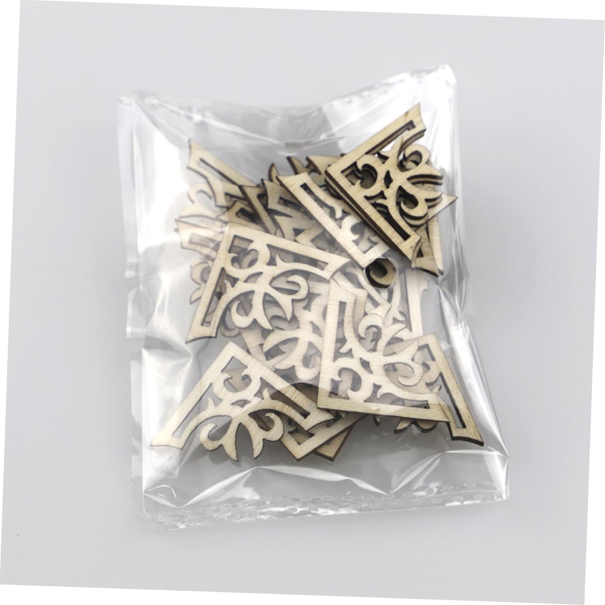 Toyvian 100pcs Wooden Slices DIY Graffiti Painting Tool Decorative Book Corner Protectors Wrappers for Scrapbooks