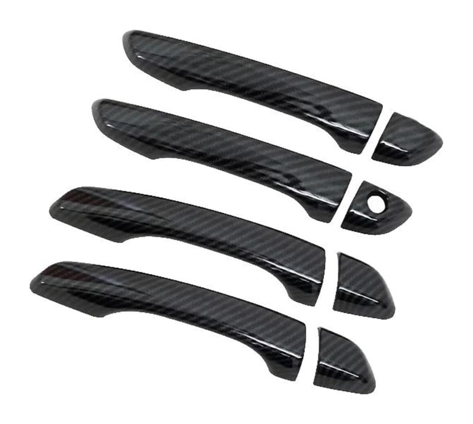 Hckclmbmzw Carbon Fiber For Peugeot 208 P21 2020-2023 Scratch Proof Set Chromium Styling Exterior Parts Accessories Car Door Handle Cover Trim Door Handle Cover(Carbon Fiber)