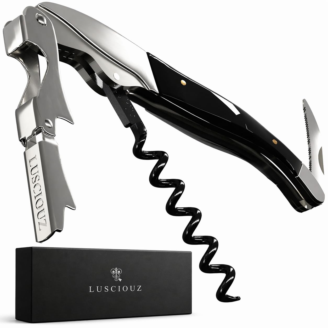 LUSCIOUZ Silent Wine Opener - Corkscrew for Wine -1