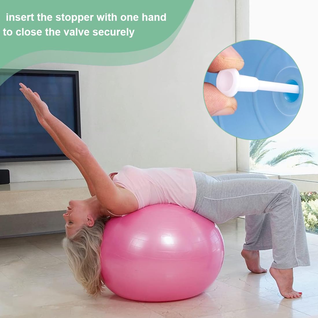 Kit de Remplacement de Bouchon d'air Yoga, 12 Pcs Bouchon de Ballon d'exercice pour Yoga, Tige de Prise de Rechange, Yoga Air Bouchon avec 1 Outil Amovible
