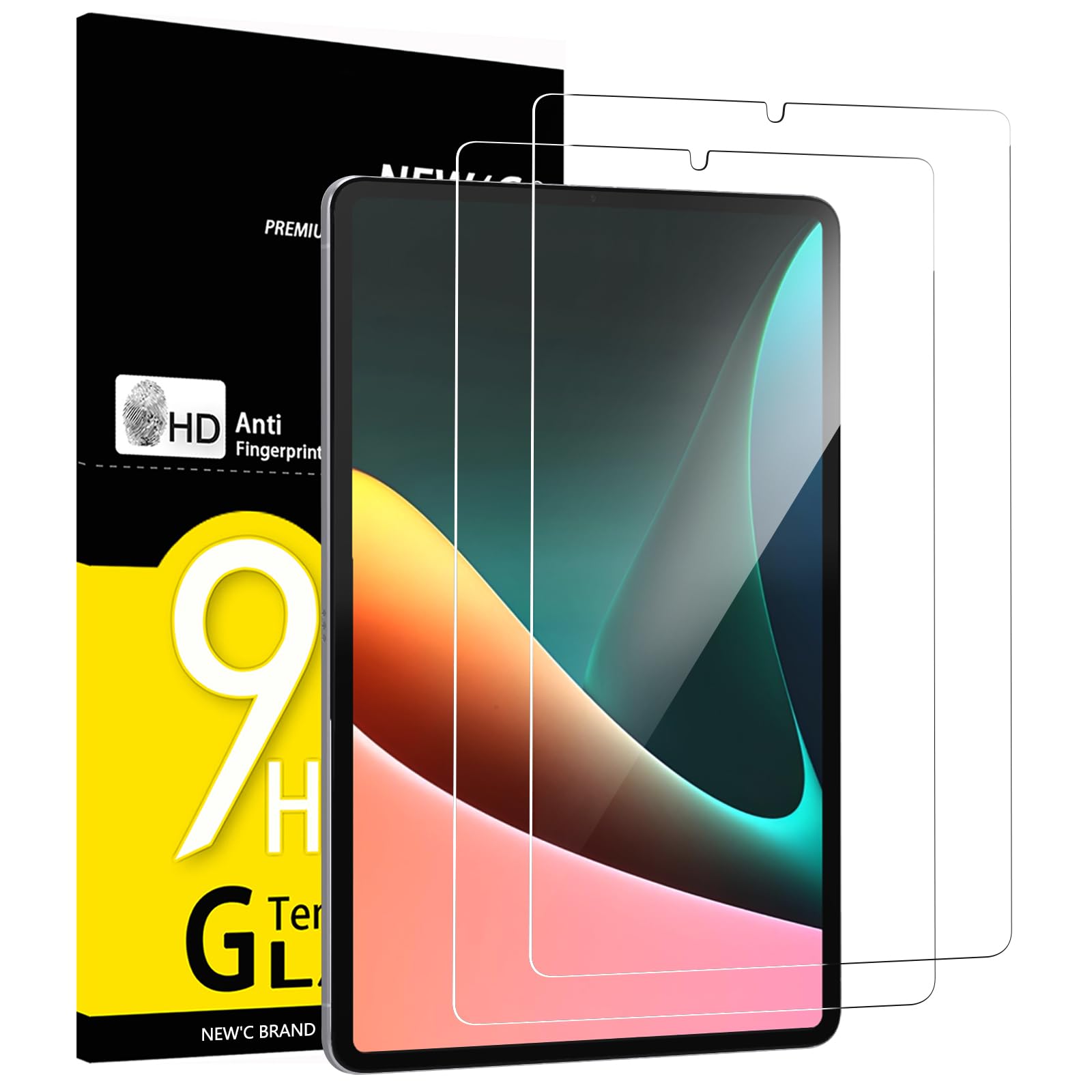 NEW'C 2 Stück, Schutzfolie für Xiaomi Pad 5 / Xiaomi Pad 5 Pro 11 Zoll, Panzer Schutz Glas Folie,9H Härte,HD Displayschutzfolie, 0.33mm Ultra-klar