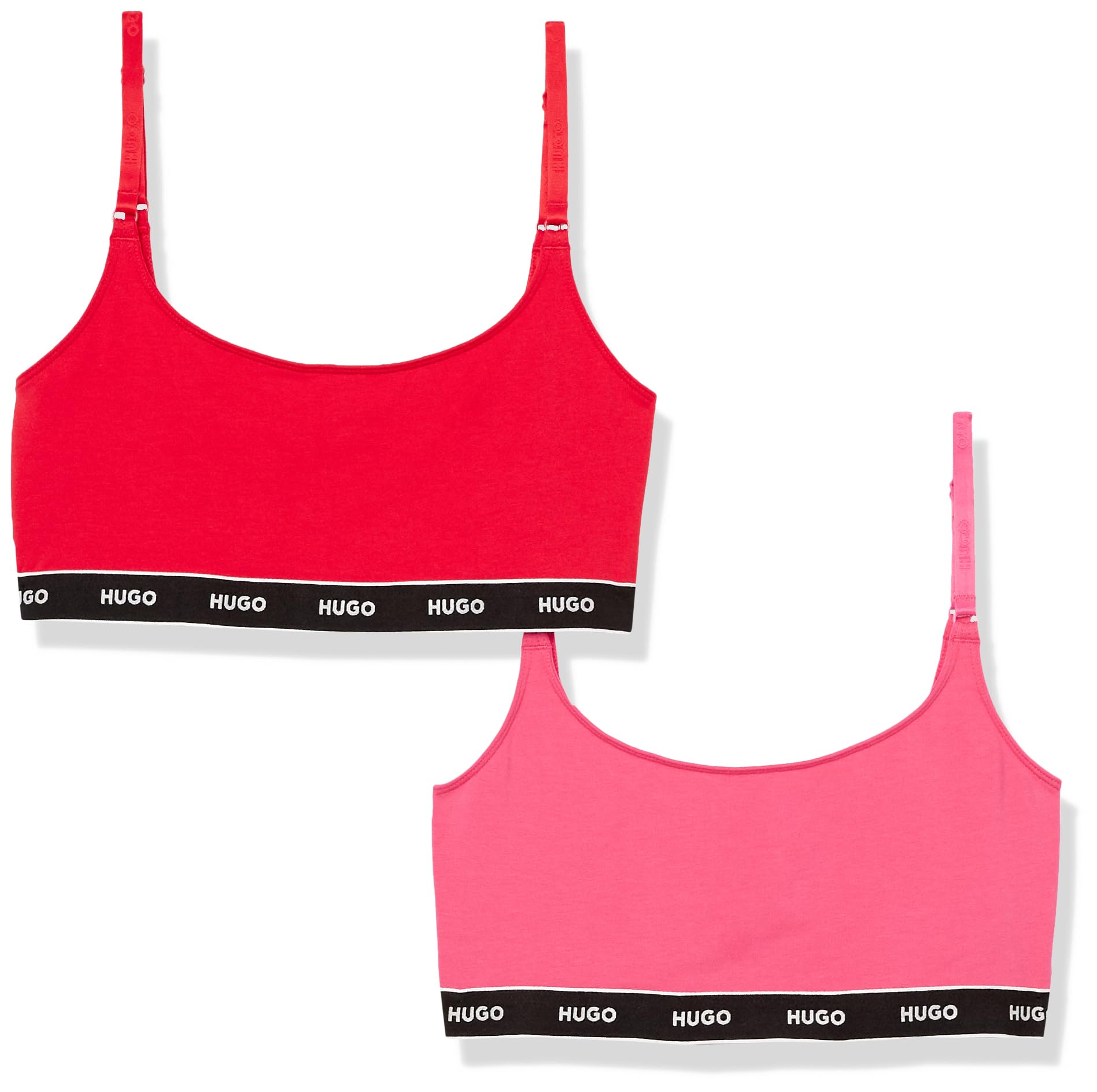 HUGOwomens Hugo 2-pack Repeat Logo Cotton Stretch Bralettes Bra